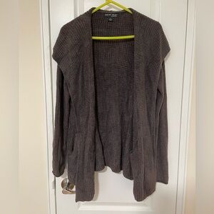 Barefoot Dreams Coastal Cardigan Sweater Cozychic Lite Knit Long Sleeve Gray